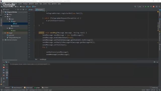 Создание Telegram-бота на Java смотреть онлайн