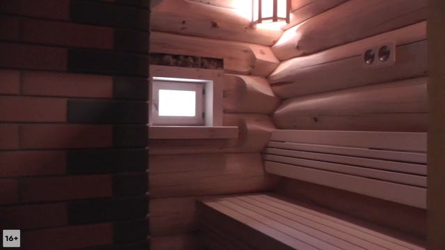 Парная в Бане из Бревна с Кирпичной Печью | Обзор Парилки и Внутренняя Отделка смотреть онлайн