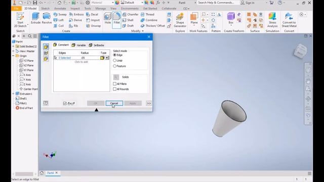 How to make Extruded model with Positive taper angle in Autodesk Inventor 3D 2022 смотреть онлайн