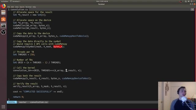 CUDA Crash Course: 1-D Convolution with Constant Memory смотреть онлайн