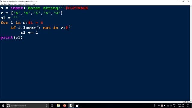 How to remove vowels in a given string?|Python смотреть онлайн