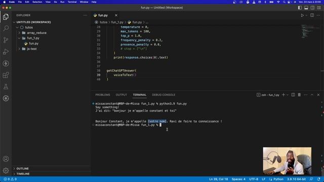 Créer un bot vocal avec ChatGPT (OpenAI) et Python смотреть онлайн