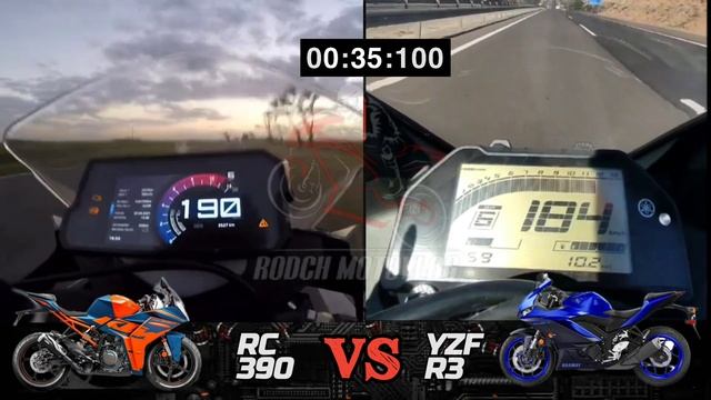 KTM RC 390 ?️ Yamaha YZF R3 | 0-150kph Acceleration | Top Speed Attempt ? смотреть онлайн