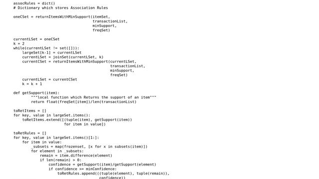 Code Review: Apriori algorithm in Python 2 смотреть онлайн