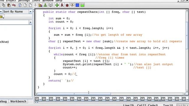 given an int array & char array, return chars int times in new array - java смотреть онлайн