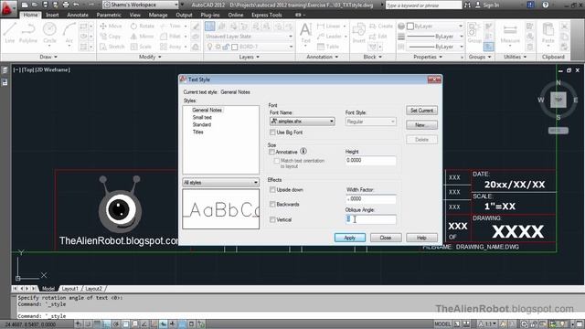 AutoCAD 2012 Introduction Training-1102 Text styles смотреть онлайн