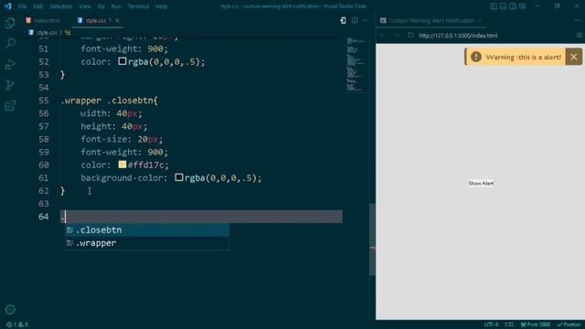 Custom Warning Alert Notification using html ,css and javascript смотреть онлайн