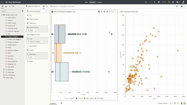Boxplots And Scatterplots Options in Oracle Analytics смотреть онлайн