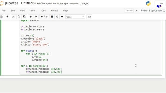 Starry Sky with Moon Night using Python | Python Turtle смотреть онлайн