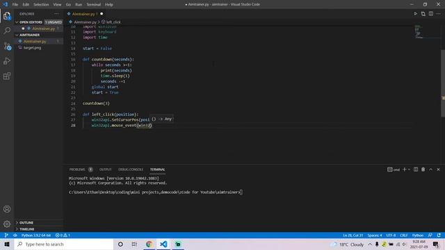 How to make an aim trainer bot using Python смотреть онлайн