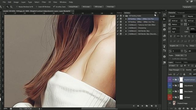 Oil Paint Photoshop Action Tutorial смотреть онлайн