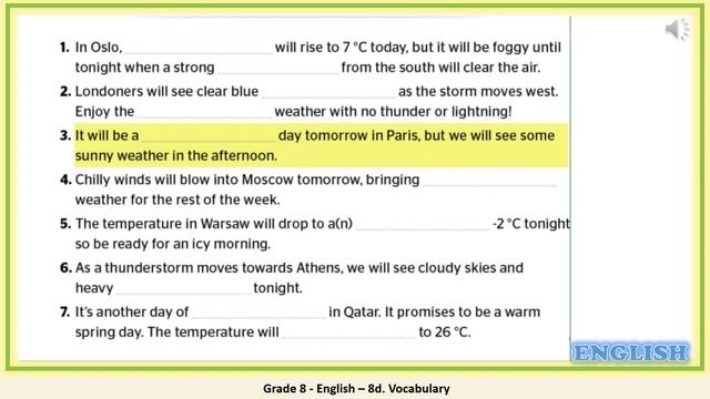 Grade 8 English 8d Vocabulary смотреть онлайн