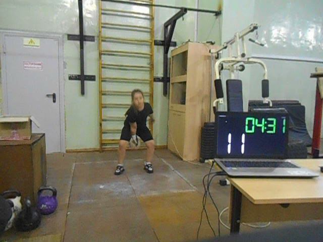 Гиревой спорт. Юшина Софья 2012 г. 4 этап Онлайн Кубка мира "Двоеборье" Рывок гири 8 кг 5 минут. смотреть онлайн