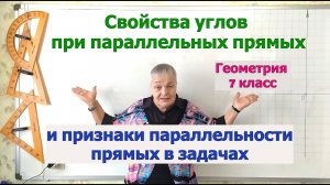 Свойства углов, образованных двумя параллельными прямыми и секущей.Задачи на признаки параллельности