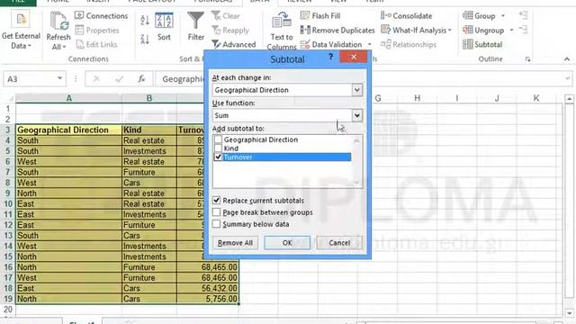 Use the SUBTOTAL function to calculate the subtotals of a cell range (Excel 2013) смотреть онлайн