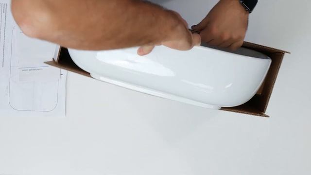 Распаковка раковины на столешницу MODUO 50 SQUARE бренда CERSANIT смотреть онлайн