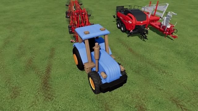 TRACTORS OF COLORS ! TOY TRACTORS JUMPING ON SLIDE ! HAY BALING , SELLING ! Farming Simulator 22 смотреть онлайн