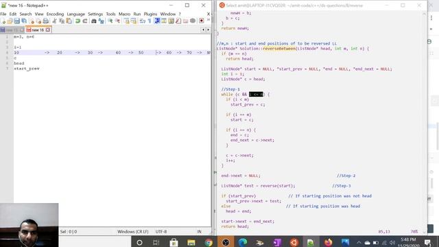 Reverse Linked List from Position m to n смотреть онлайн