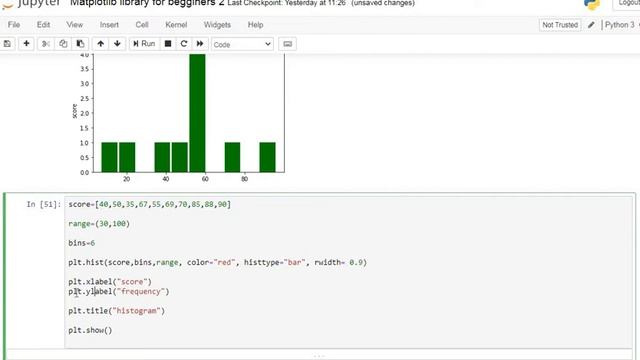 Tutorial 35 : How to draw a histogram using Matplotlib library in python | jupyter notebook смотреть онлайн