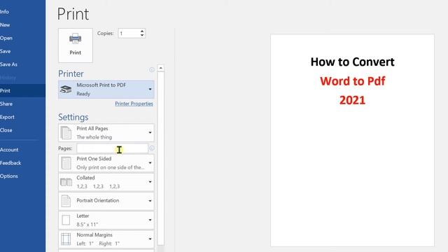 How to Convert Word to PDF in Laptop in Windows 11- ( Word to PDF Converter ) смотреть онлайн
