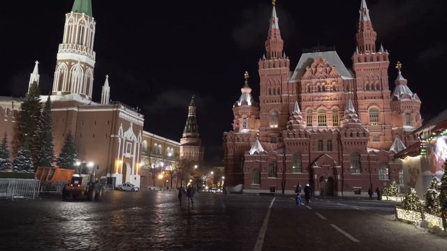 RED SQUARE, Moscow Russia, Christmas time. 4k смотреть онлайн