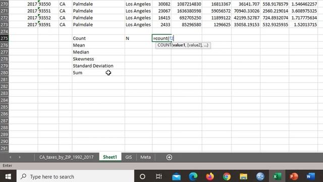 Basic Descriptive Statistics with Excel using California ZIP Code Level Tax Return Data: Part 1 смотреть онлайн