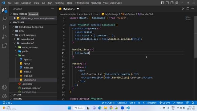 Binding Event Handlers | Handling With This and Bind with example Counter App | Part-4 смотреть онлайн