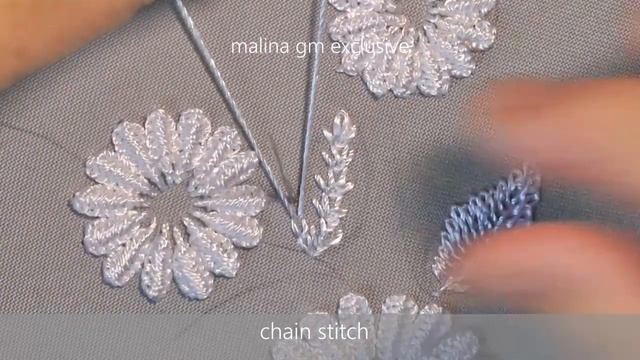 A graceful bouquet of white daisies | White work | Dimensional Embroidery смотреть онлайн