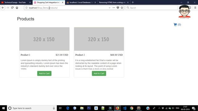 Codeigniter Shopping Cart with Ajax JQuery | Cart library Live Demo | Checkout Feature | Part-4 смотреть онлайн