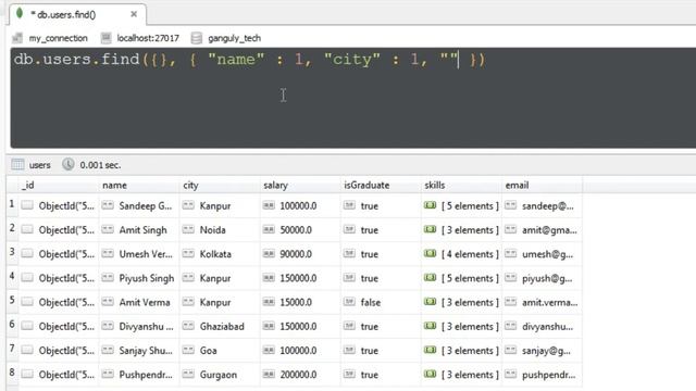 MongoDB Tutorial - 13 - Projection In MongoDB - Hindi смотреть онлайн