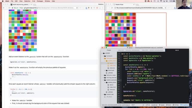 Dom Events with Loops - Color Picker смотреть онлайн