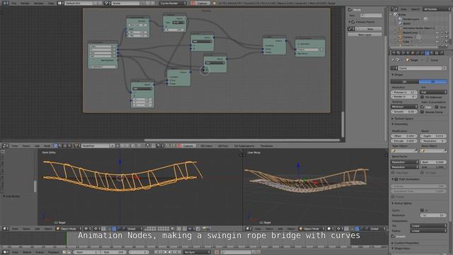 Animation Nodes curves 3 - swinging rope bridge смотреть онлайн
