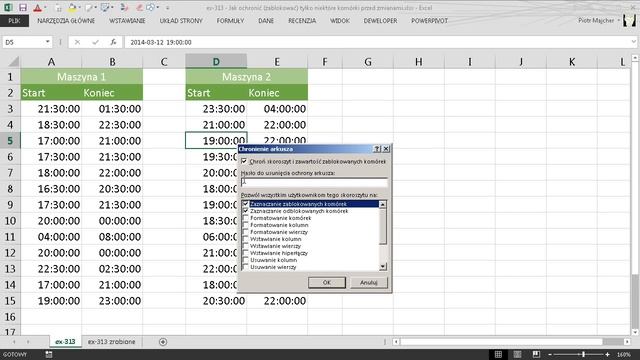 excel-313 - Jak ochronić (zablokować) tylko niektóre komórki przed zmianami смотреть онлайн