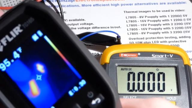 7805 L7805CV Positive Linear Voltage Regulator Component Demonstration And Thermal Images