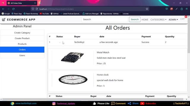 Admin manage orders status Ecommerce Mern App Mern Stack Project смотреть онлайн