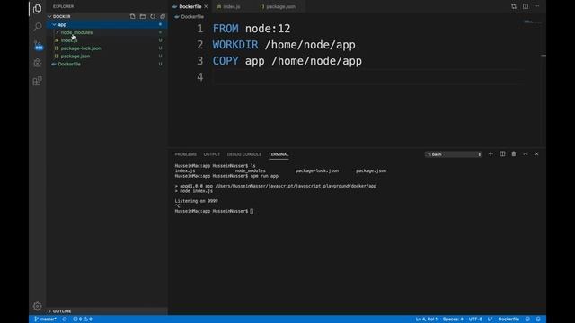 Spin up a lightweight Nodejs docker container running your application смотреть онлайн