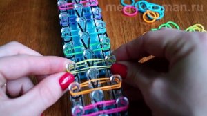 Браслеты из резинок. Браслет из резинок Лесенка на станке