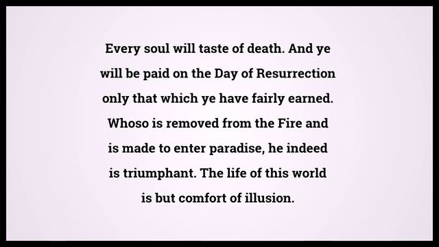 Quran The Family Of Imran 3:185 смотреть онлайн