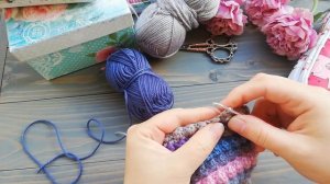 Коврик крючком из остатков пряжи