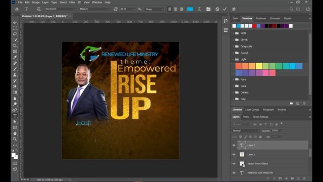 HOW TO DESIGN A CHURCH FLYER IN ADOBE PHOTOSHOP | MARSHA CREATIVES смотреть онлайн