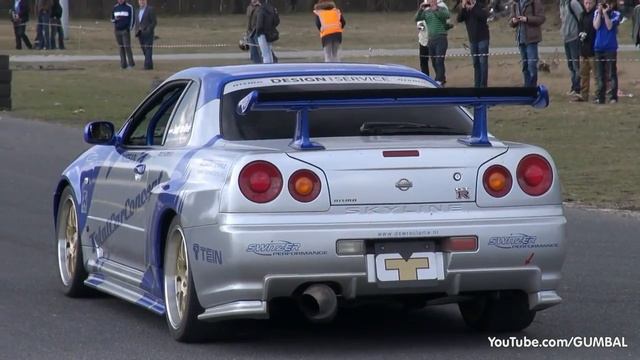 Nissan Skyline GT R34 Mines Stage 2 +++ vs Nissan GT R Switzer P800 смотреть онлайн