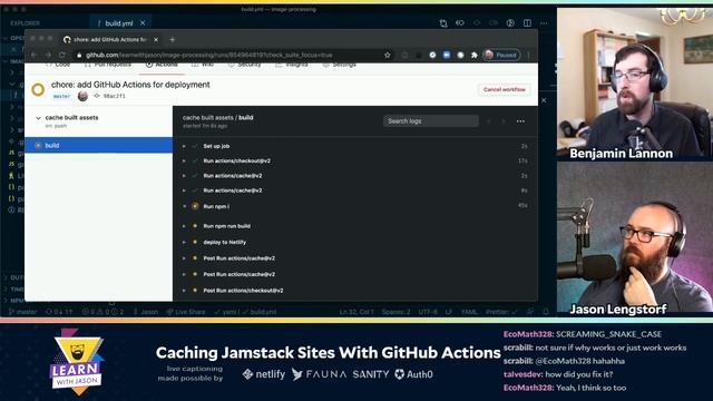 Caching Jamstack Sites With GitHub Actions (with Benjamin Lannon) — Learn With Jason смотреть онлайн