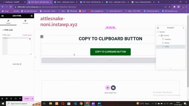 How to add COPY TO CLIPBOARD button using ELEMENTOR 2023 | Wordpress Tutorial смотреть онлайн