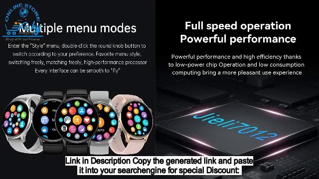 KAVSUMI Smartwatch Women 466*466 AMOLED 1.43" HD Display Time Bluetooth Call IP68 Waterproof Sports смотреть онлайн