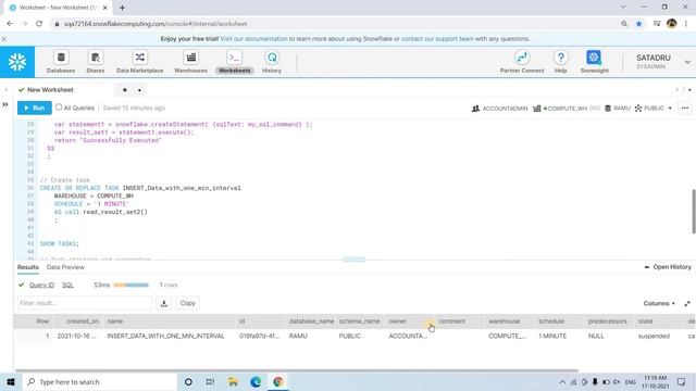 Scheduling a Stored Procedure using Snowflake Task смотреть онлайн