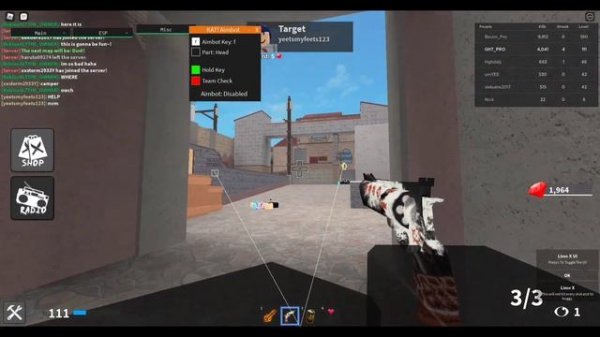 KAT! Insaine KAT Script aimbot,knife spam,kill all, esp, silent aim and alot more!