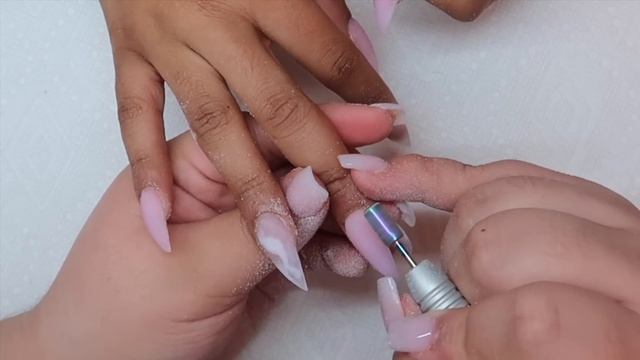 Pastel pink stiletto nails tutorial | Glitterbel's acrylics смотреть онлайн