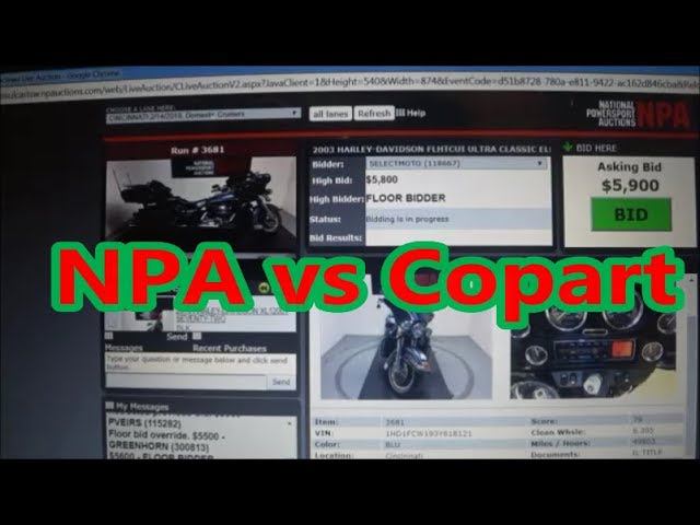 NPA vs. Copart сравниваем цены Американских аукционов на мотоциклы. смотреть онлайн