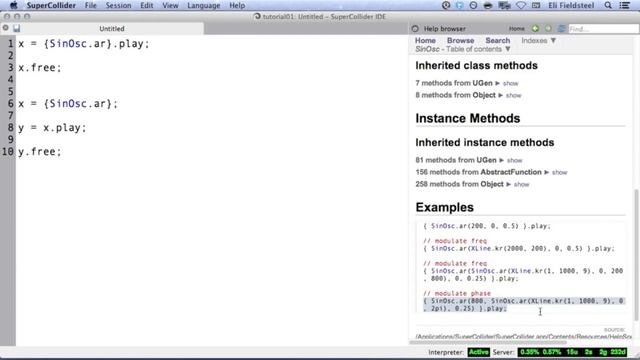 SuperCollider Tutorial: 2. Making Sound смотреть онлайн