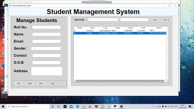 Student Management System with Database (Introduction) Project 2 | Python Tkinter Projects in Hind смотреть онлайн